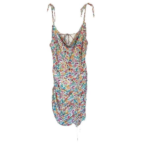 For Love & Lemons Leah Floral Cowl Neck Drawstring Skirt Mini Dress Size Small - Picture 3 of 8